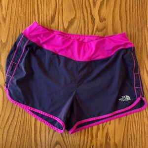 The North Face Women's Pink and Black Shorts